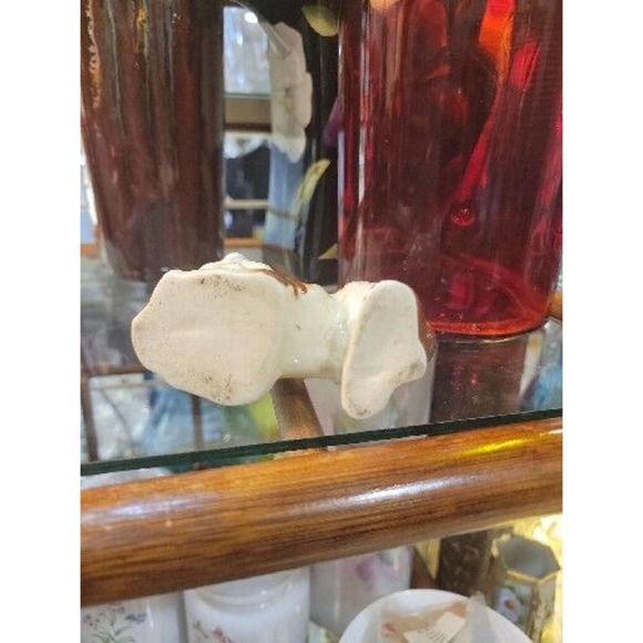 Old Pottery Puppy Dog Toothbrush Or Incense Holder Figural Porcelain Cute - Picture 8 of 8